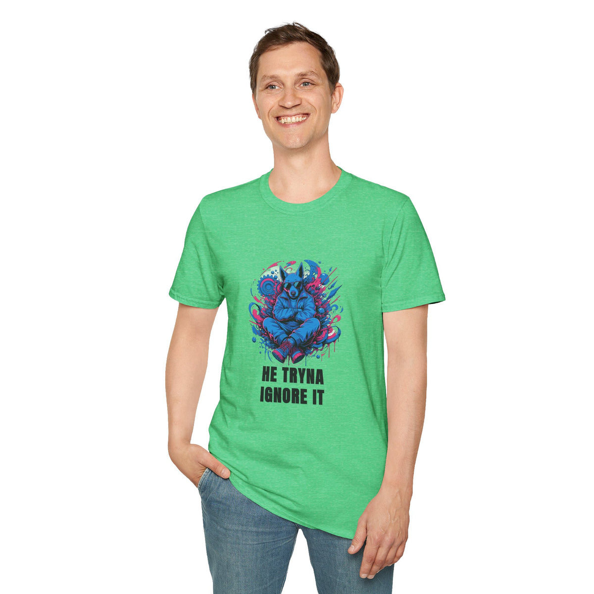 Mystic Wolf T-Shirt — "He Tryna Ignore It" Graphic Tee - Trending Now - August 2026