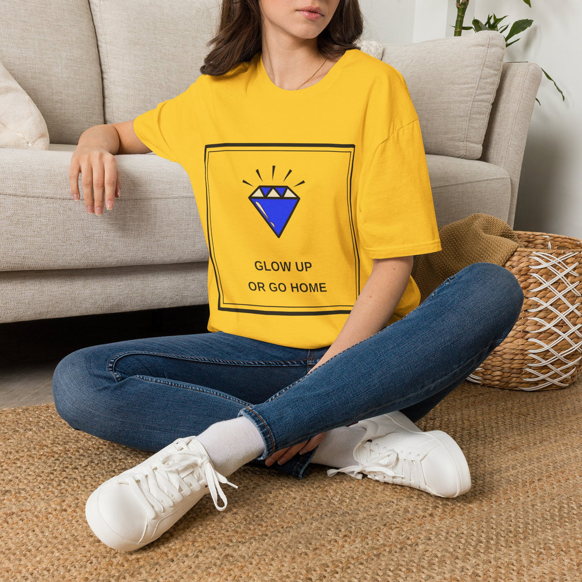Graphic Tee — "Glow Up or Go Home" Diamond Design - Trending Now - August 2026