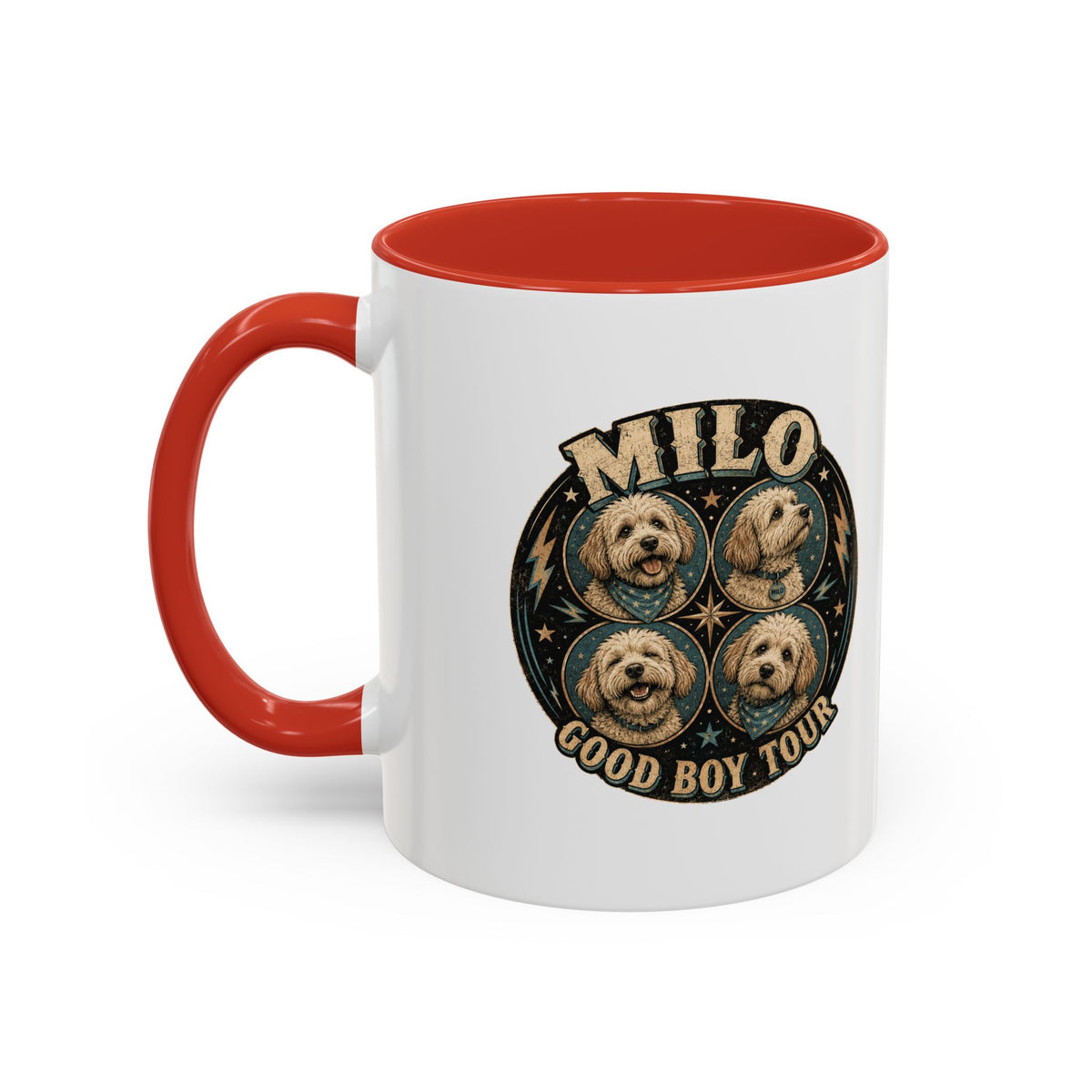 Milo Bailey Dog Dad Mom Milo "Good Boy Tour" Accent Coffee Mug —  Cute Dog Portraits