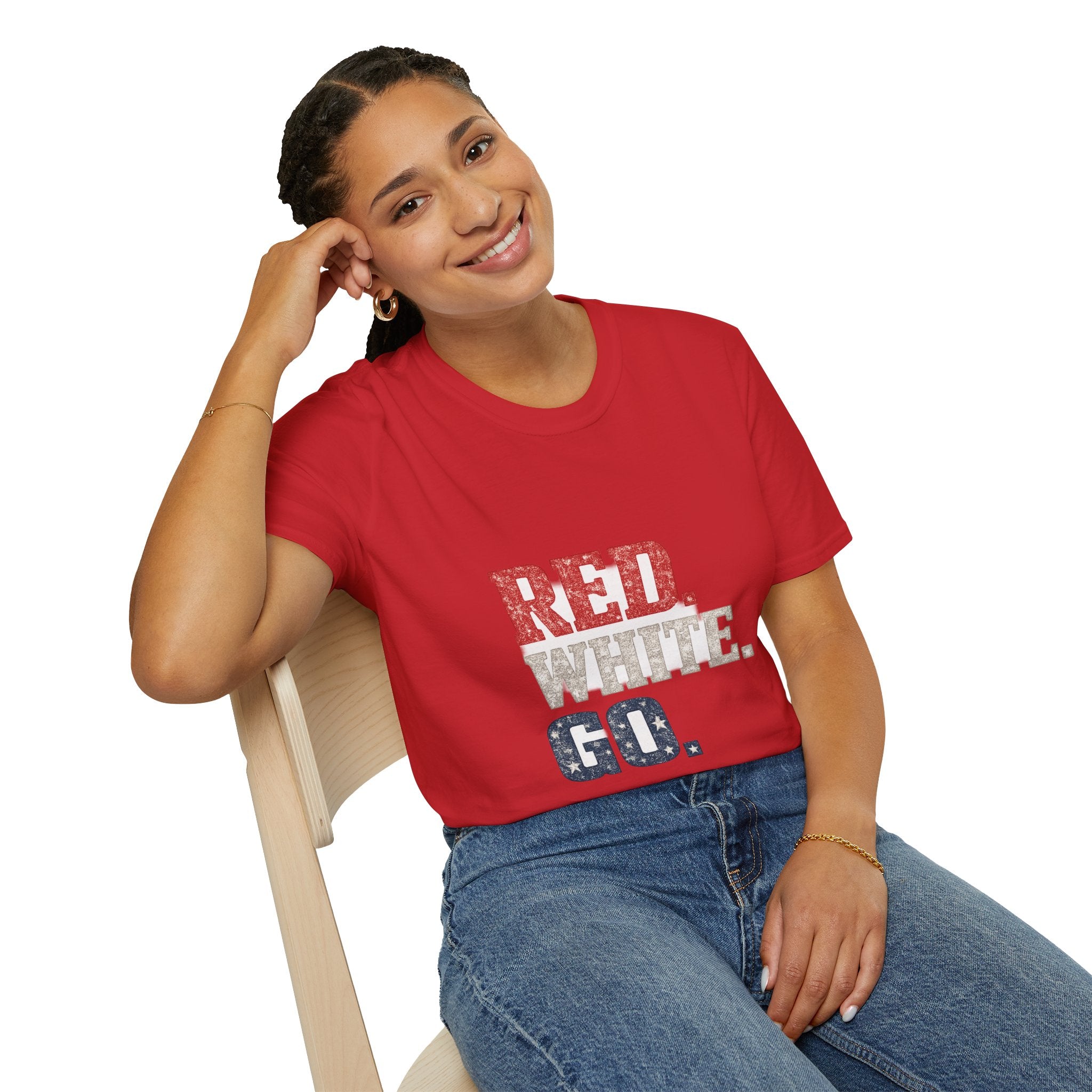 USA Patriotic 'Red. White. Go.' T-Shirt — 4th of July Independence Day Tee