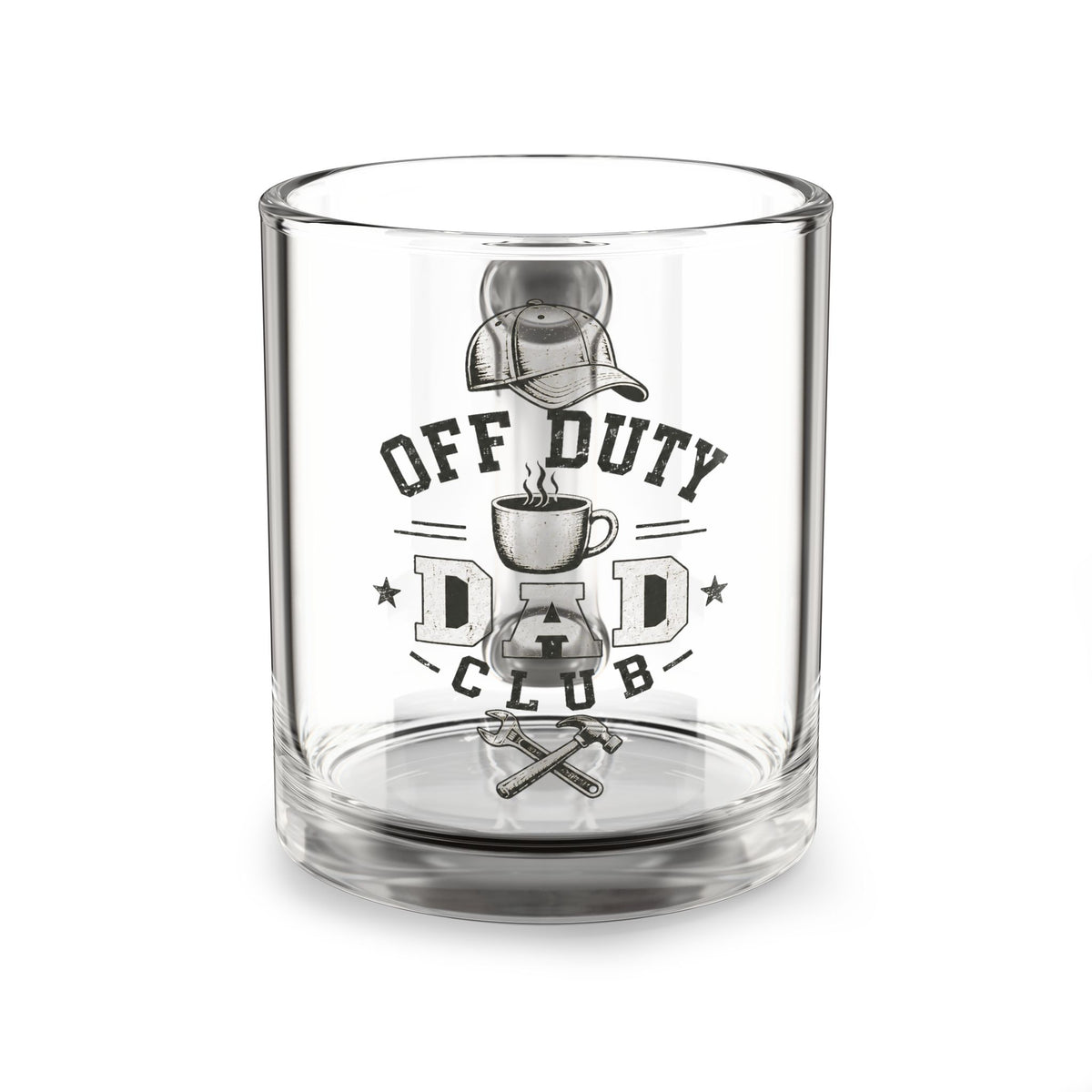 Off Duty Dad Club Glass Mug — 10oz Fathers Day Coffee Cup