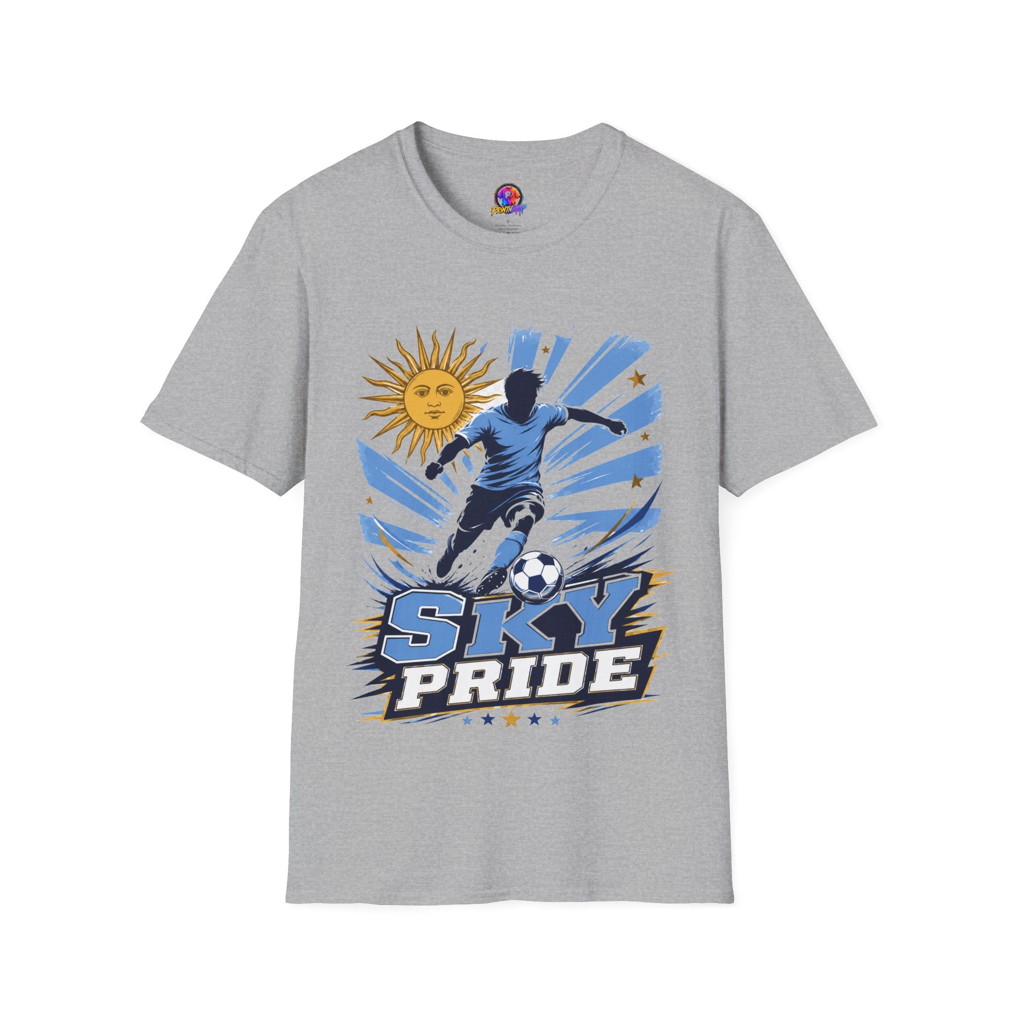Uruguay Soccer Sky Pride T-Shirt — Argentina Sun Football Graphic Tee