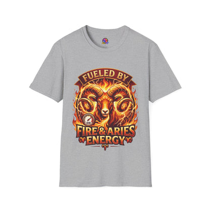 Fueled By Fire & Aries Energy T-Shirt — Zodiac Ram Graphic Tee