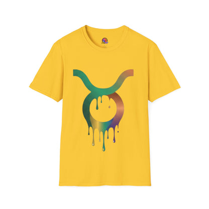 Taurus Drip Graphic Tee — Rainbow Zodiac Bull Shirt