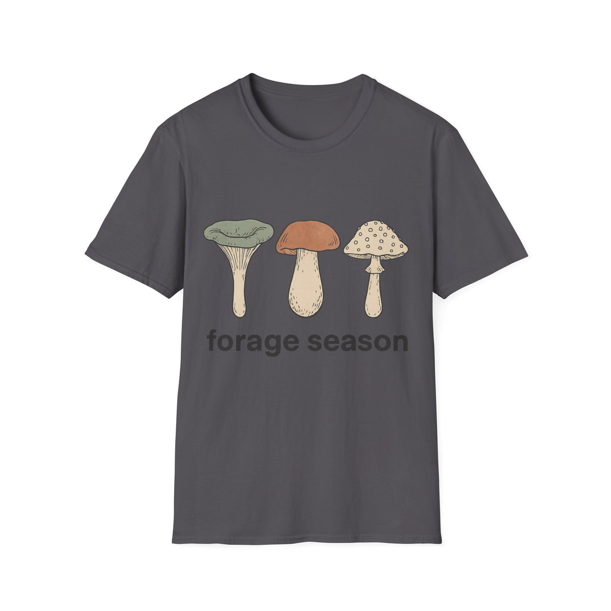 Mushroom Trio T-Shirt — Cute Minimal Fungi Graphic Tee - Trending Now - September 2026