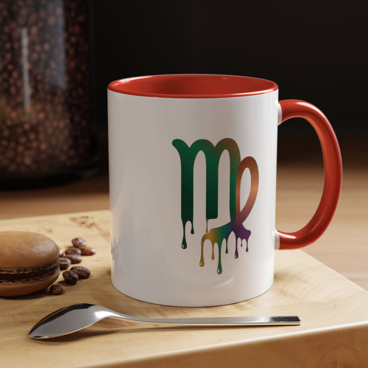 Virgo Zodiac Virgo Drip Accent Coffee Mug — Colorful Zodiac Astrology Gift