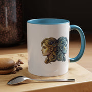 Gemini Zodiac Accent Coffee Mug — Dual Faces Astrology Design