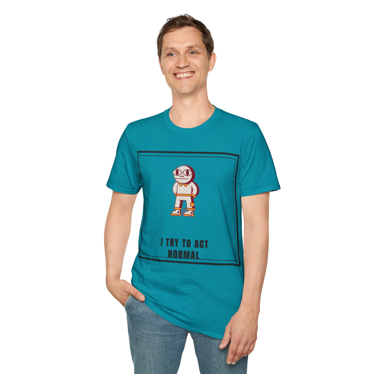 I Try To Act Normal T-Shirt — Cute Quirky Cartoon Character Graphic Tee - Trending Now - September 2026