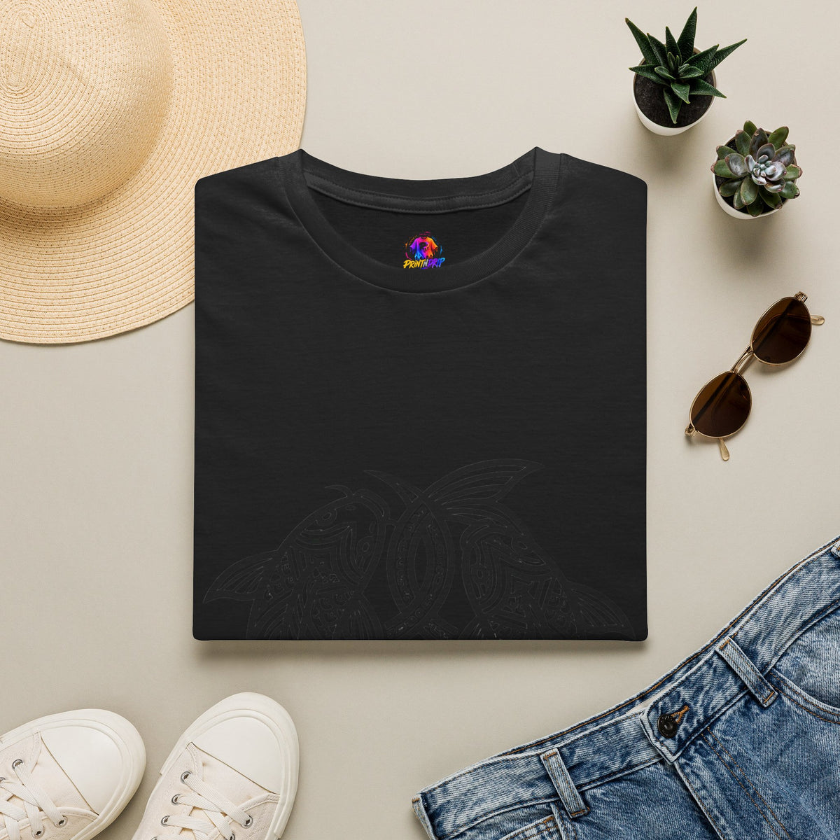 T-Shirt — Intricate Tribal Turtle Line Art Graphic Tee