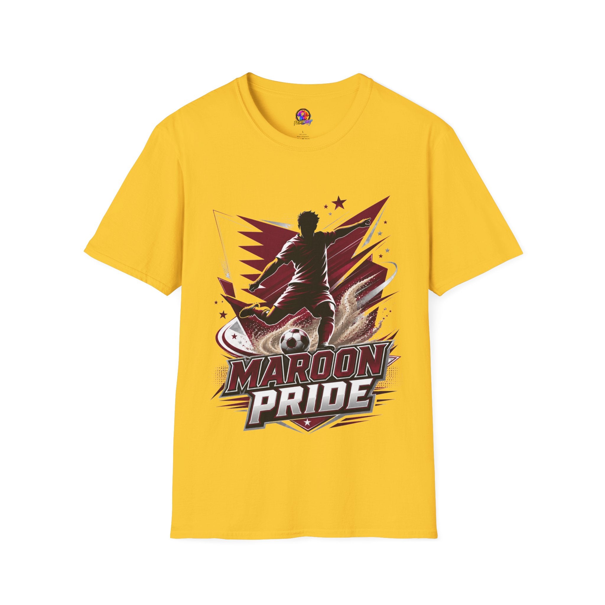 Qatar Maroon Pride Soccer T-Shirt — Silhouette Player Graphic Tee
