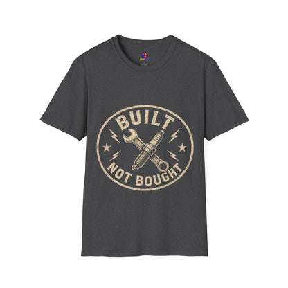 T-Shirt — "Built Not Bought" Vintage Mechanic Graphic