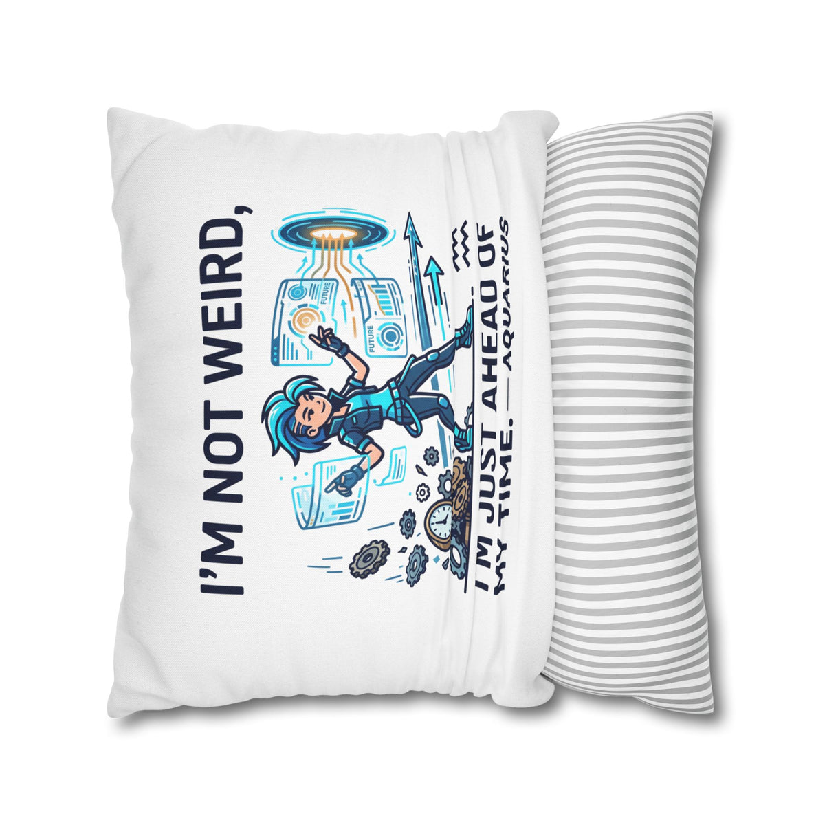 Aquarius Zodiac Spun Polyester Square Pillowcase