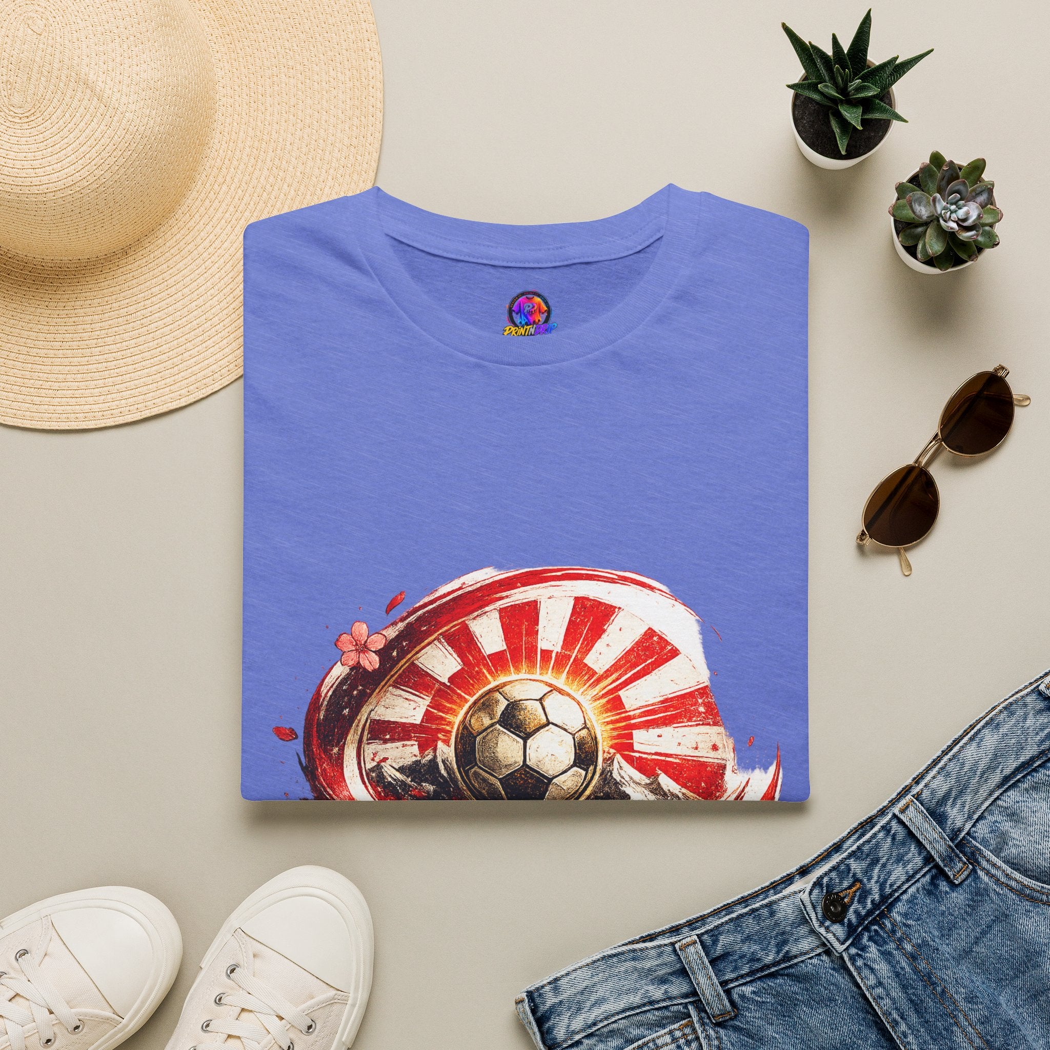 Japan Soccer T‑Shirt — Rising Sun Football Graphic