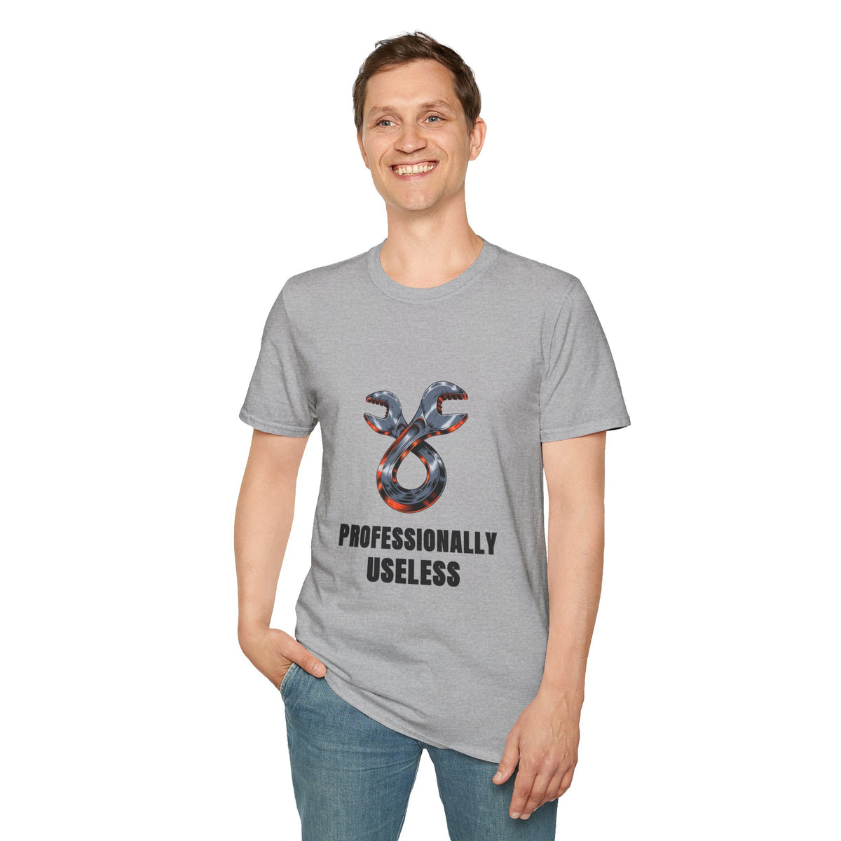 T-Shirt — 'Professionally Useless' Wrench Graphic Tee - Trending Now - August 2026