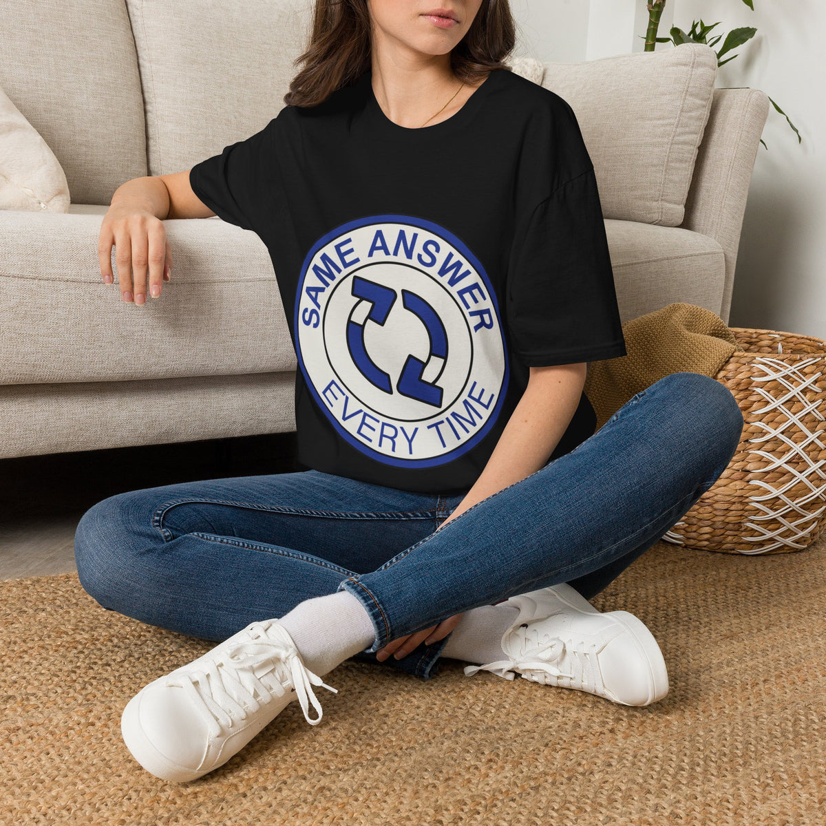 "Same Answer Every Time" Recycle Arrow Graphic Tee - Trending Now - September 2026