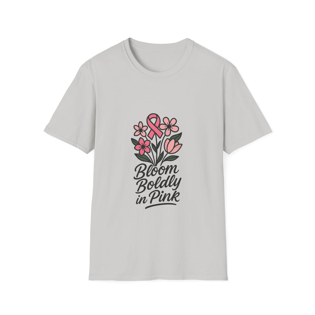 Breast Cancer Awareness T-Shirt — "Bloom Boldly in Pink" Floral Ribbon Tee - Trending Now - October 2026