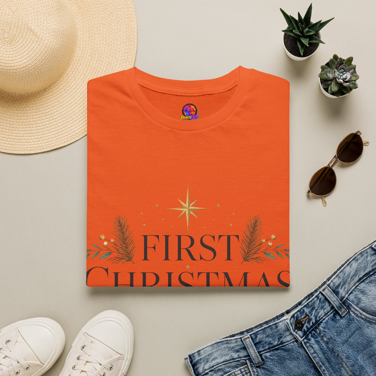 First Christmas T-Shirt — 'First Christmas in Our Home' Elegant Holiday Tee