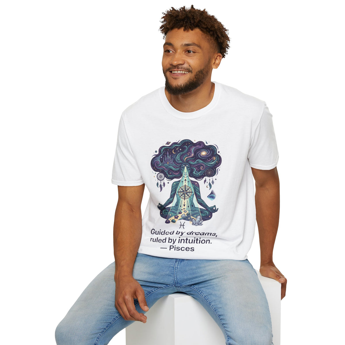 Pisces Zodiac Meditative Pisces T‑Shirt — 'Guided by dreams, ruled by intuition' Zodiac Tee
