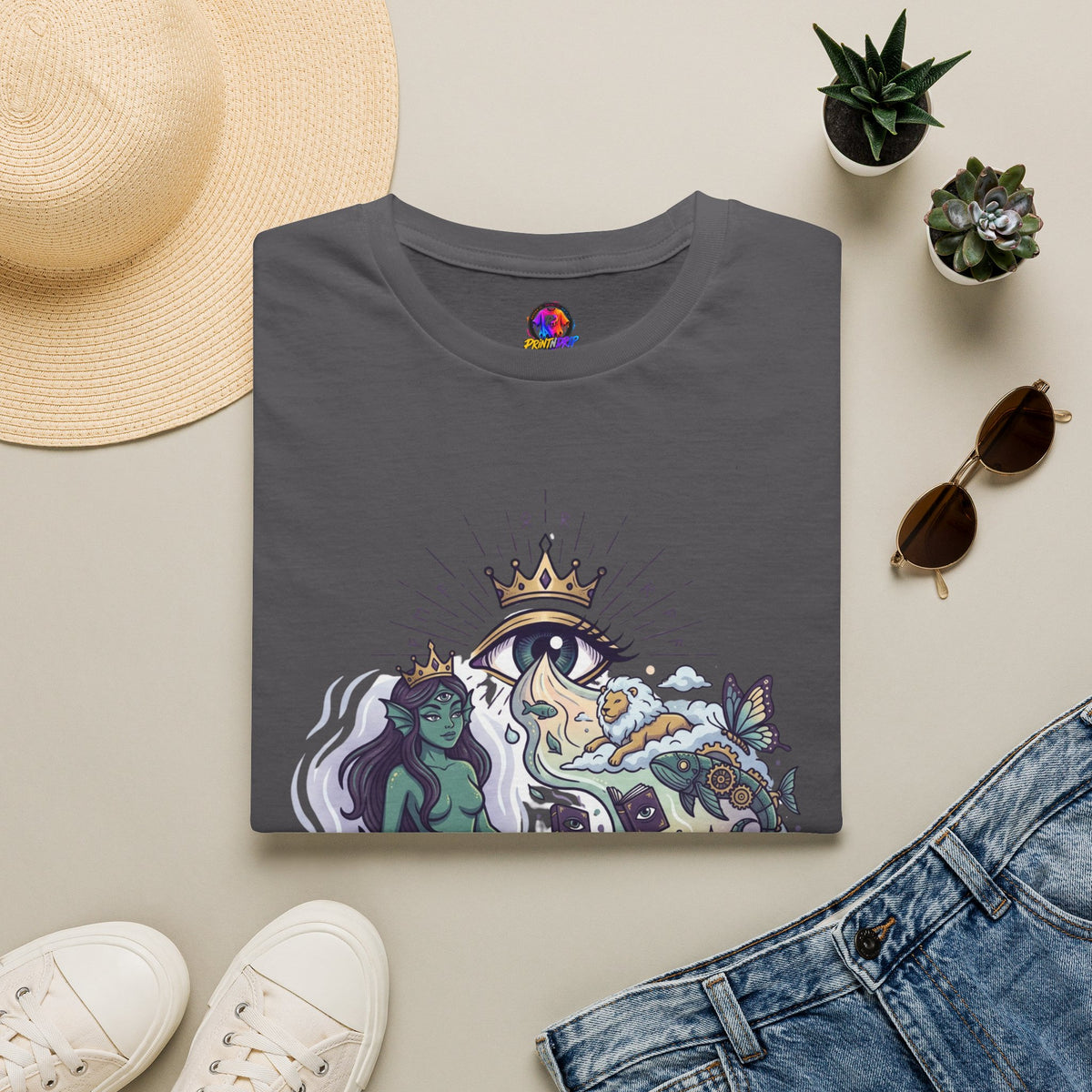 Pisces Zodiac Mystical Mermaid Art T-Shirt — "Sensitive soul with a wild imagination"