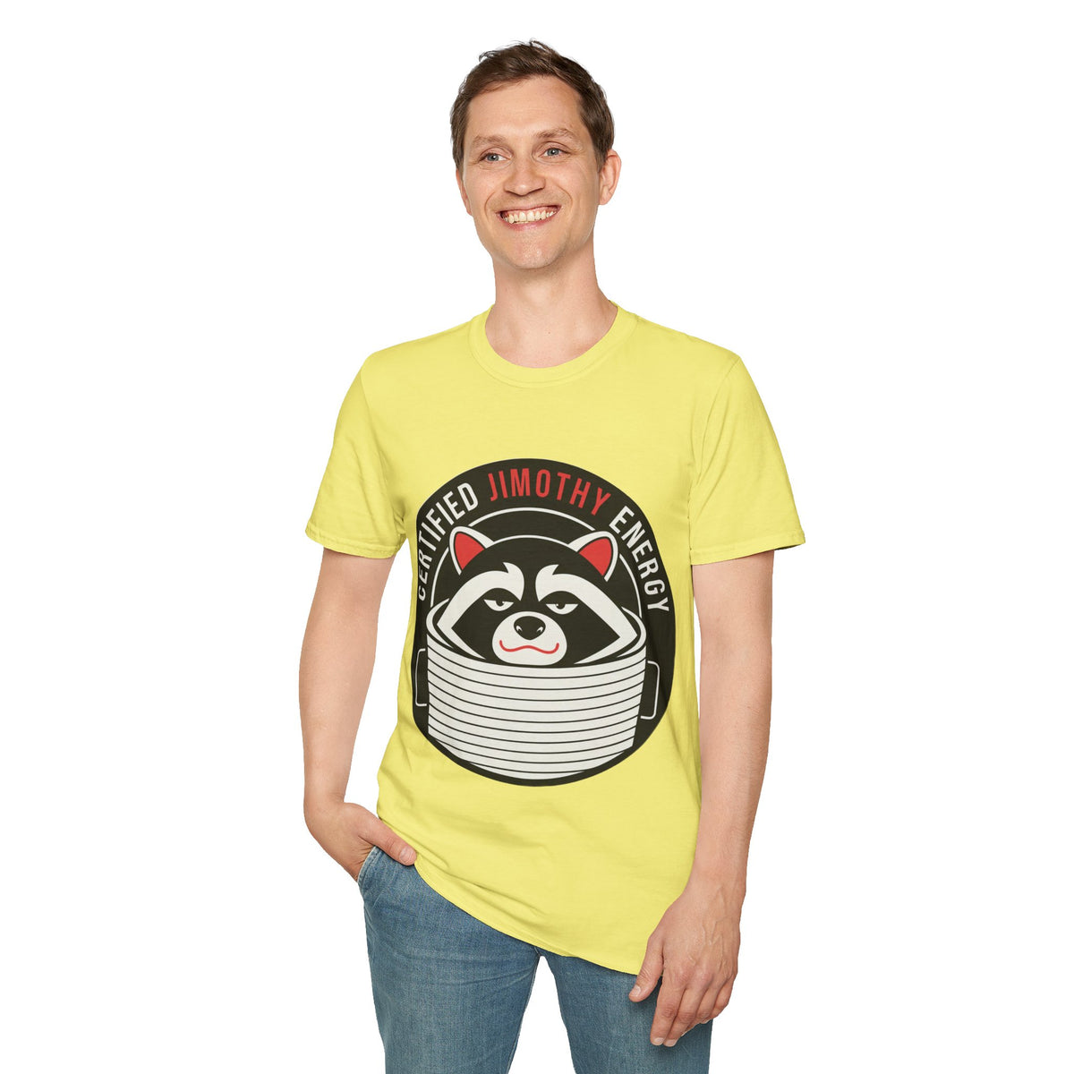 Jimothy Energy T-Shirt — Certified Raccoon Graphic Tee - Trending Now - August 2026