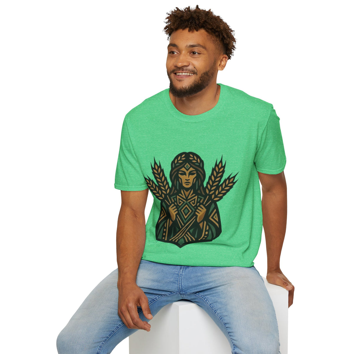 Harvest Goddess T-Shirt — Wheat Spirit Floral Pagan Shirt