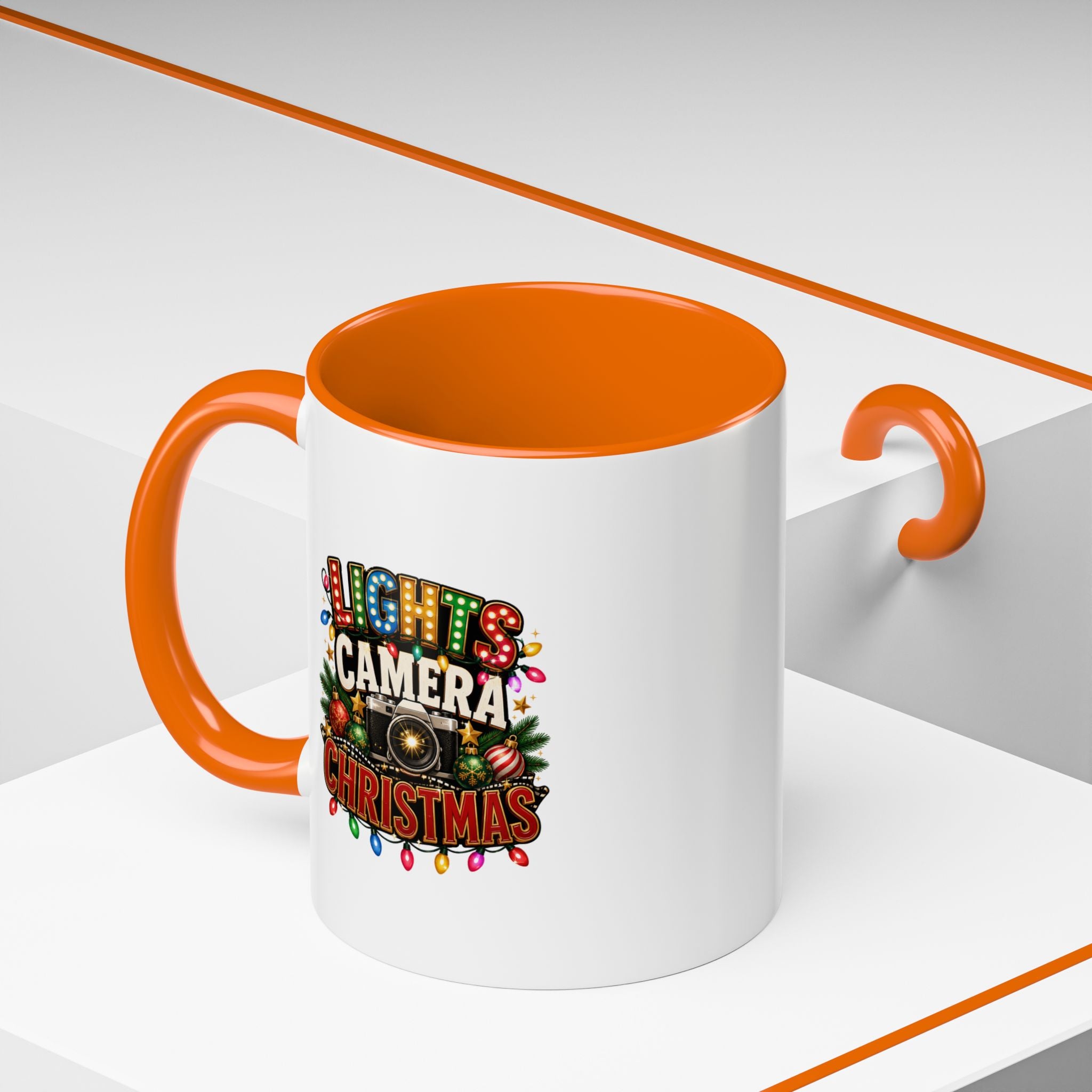 Accent Coffee Mug Lights Camera Christmas