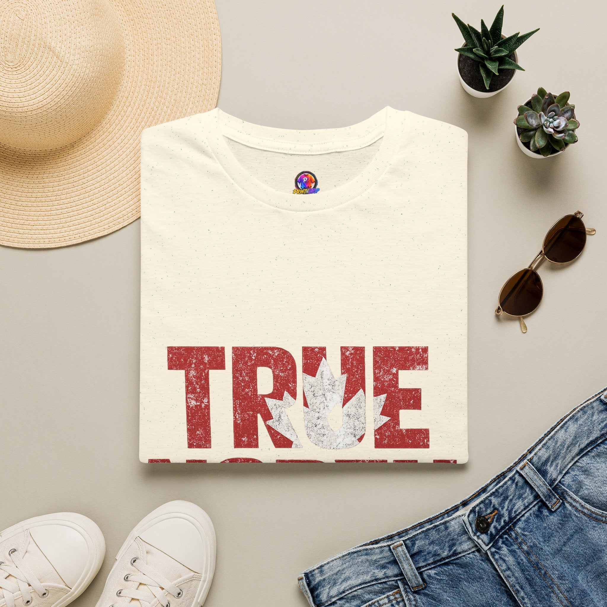 Canada True North Football T-Shirt — Vintage Canadian Maple Leaf Team Tee