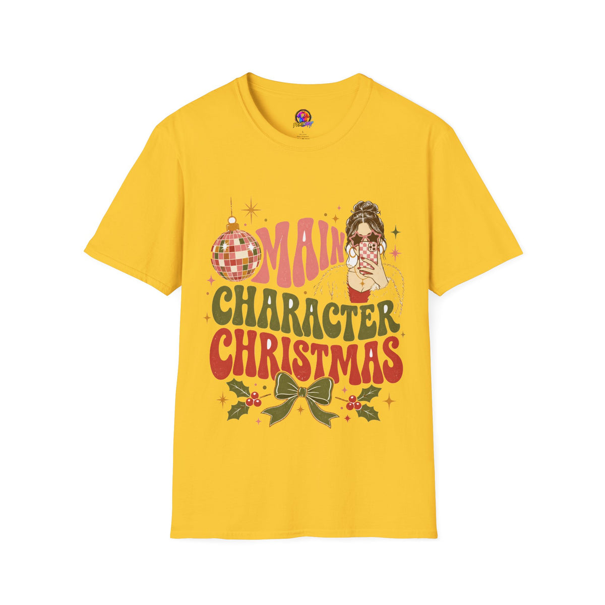 Christmas T-Shirt — "Main Character Christmas" Graphic Tee (Holiday Mom Aesthetic)