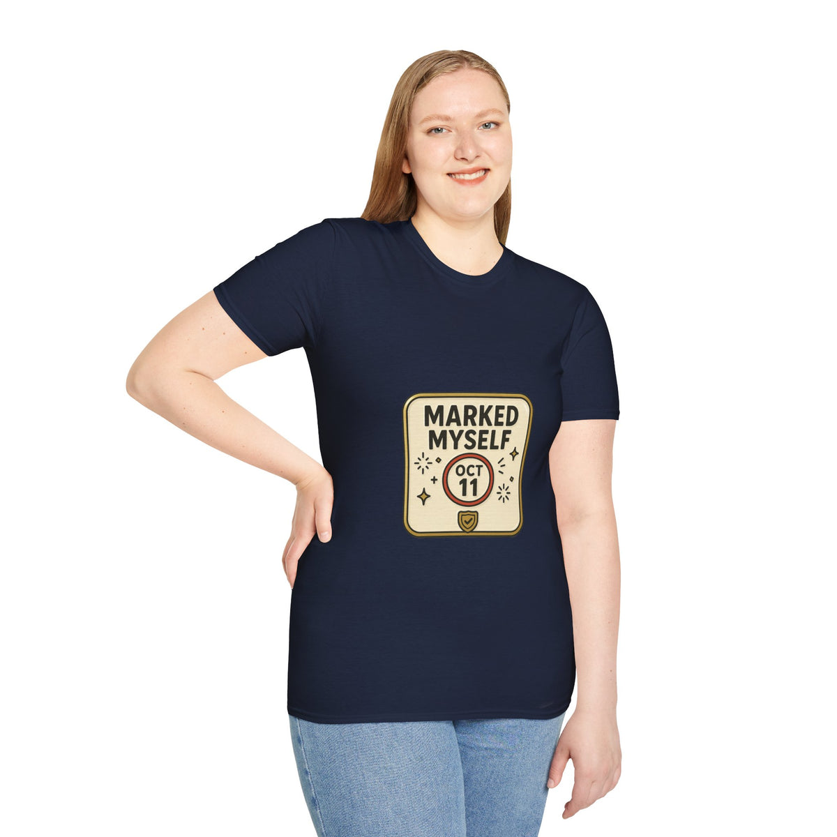 Marked Myself Oct 11 Badge T-Shirt — Minimalist Anniversary/Reminder Tee - Trending Now - October 2026