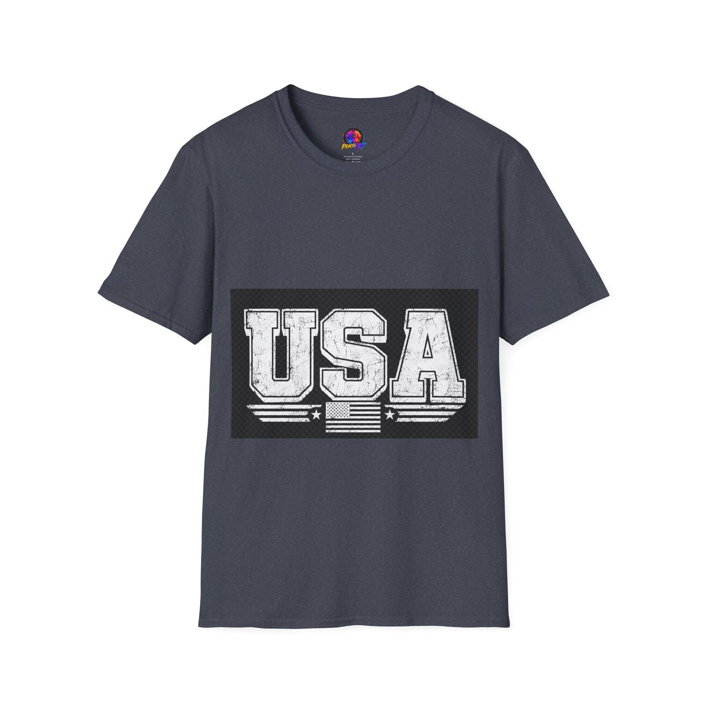 USA Vintage Block T-Shirt — Patriotic Americana Graphic Tee