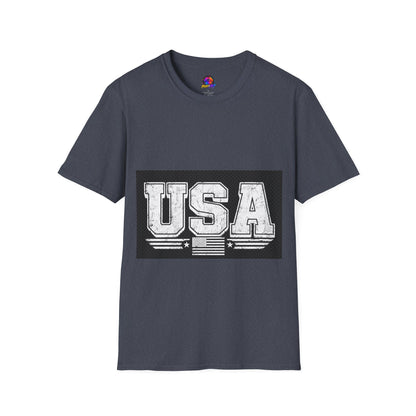 USA Vintage Block T-Shirt — Patriotic Americana Graphic Tee