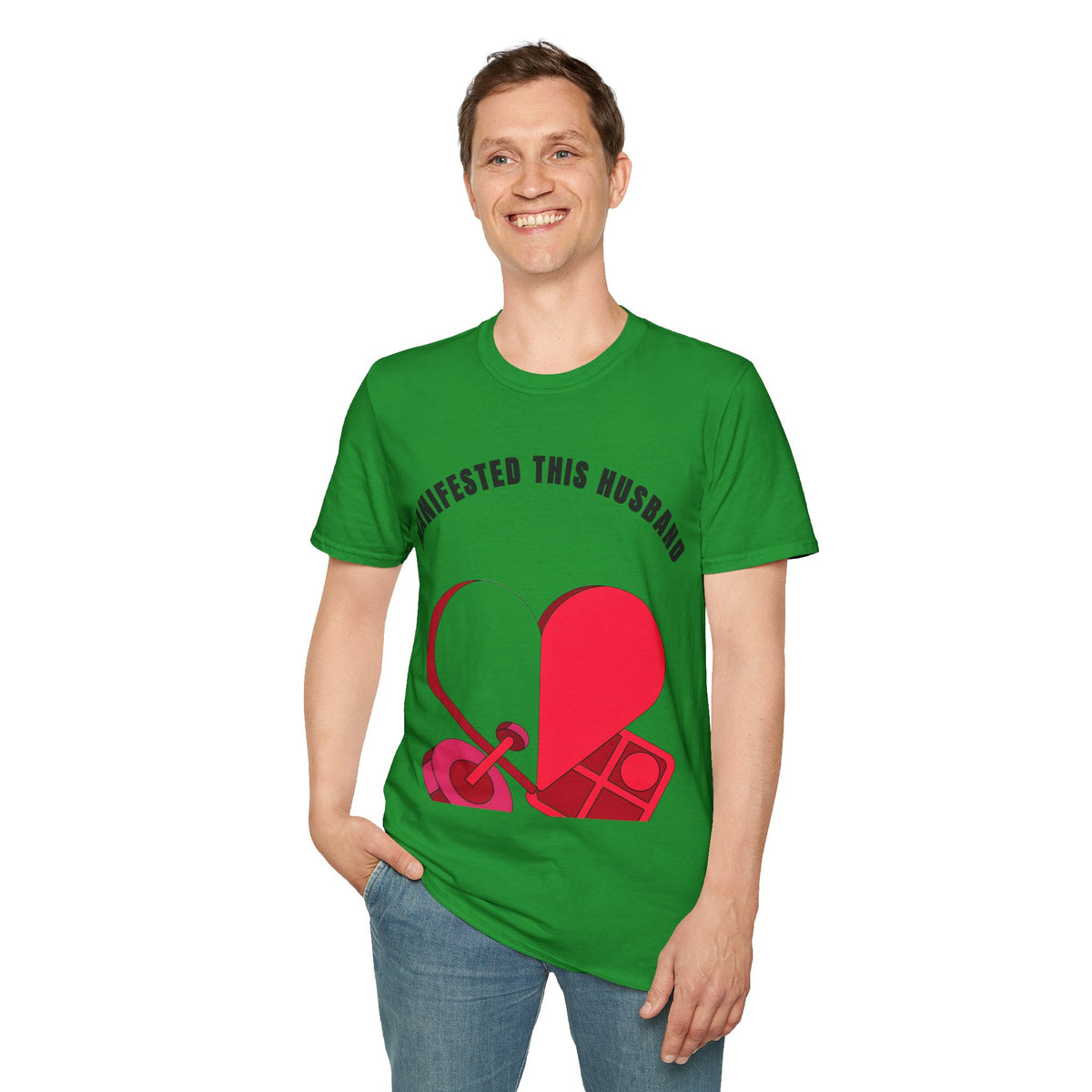 T-Shirt — "Manifested This Husband" Heart Graphic - Trending Now - September 2026
