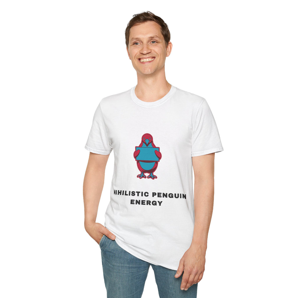 Minimalist Athletic Penguin T-Shirt — "Minimalistic Penguin Energy" Design - Trending Now - September 2026