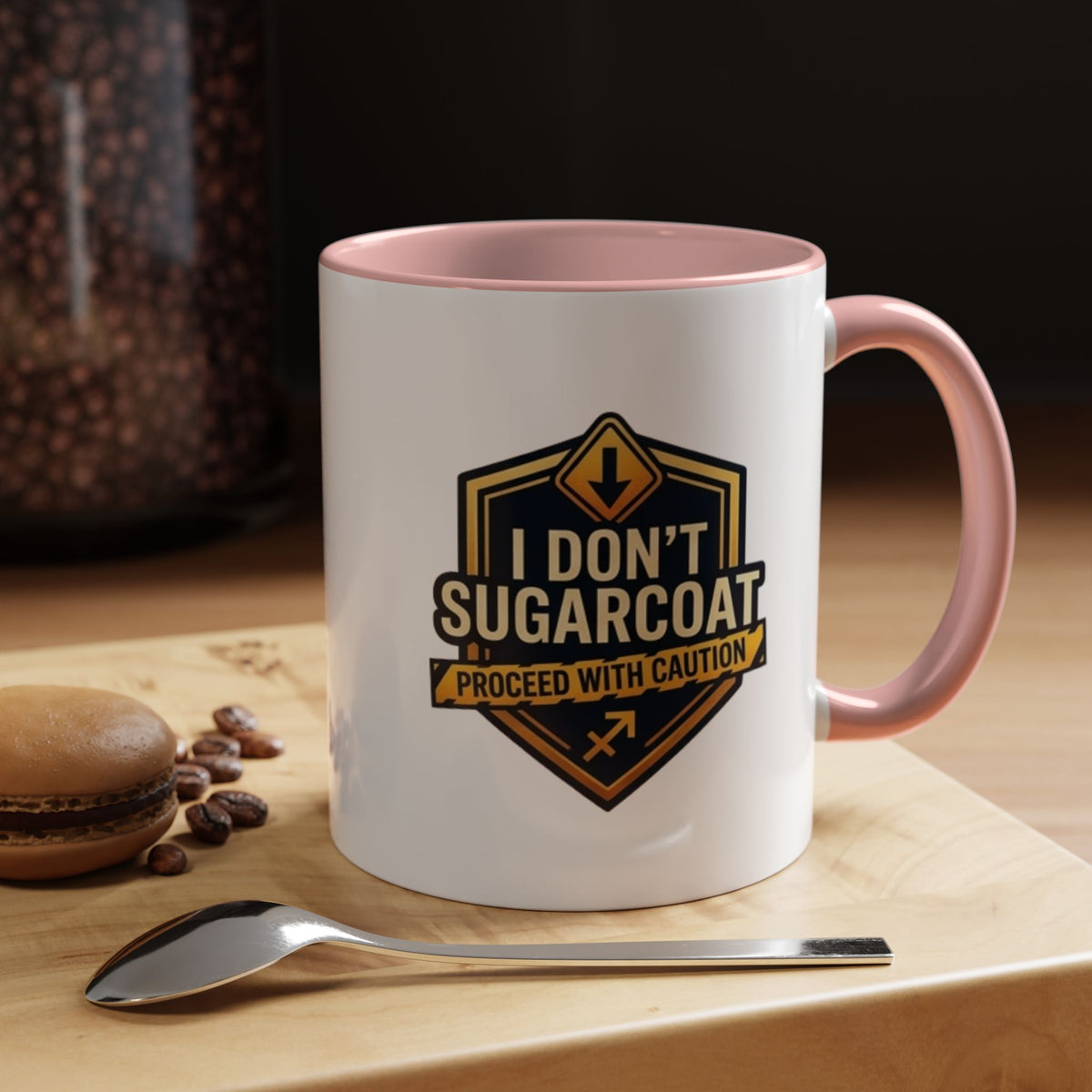 Sagittarius I Don't Sugarcoat Coffee Mug — Bold 'Proceed With Caution' Accent Mug