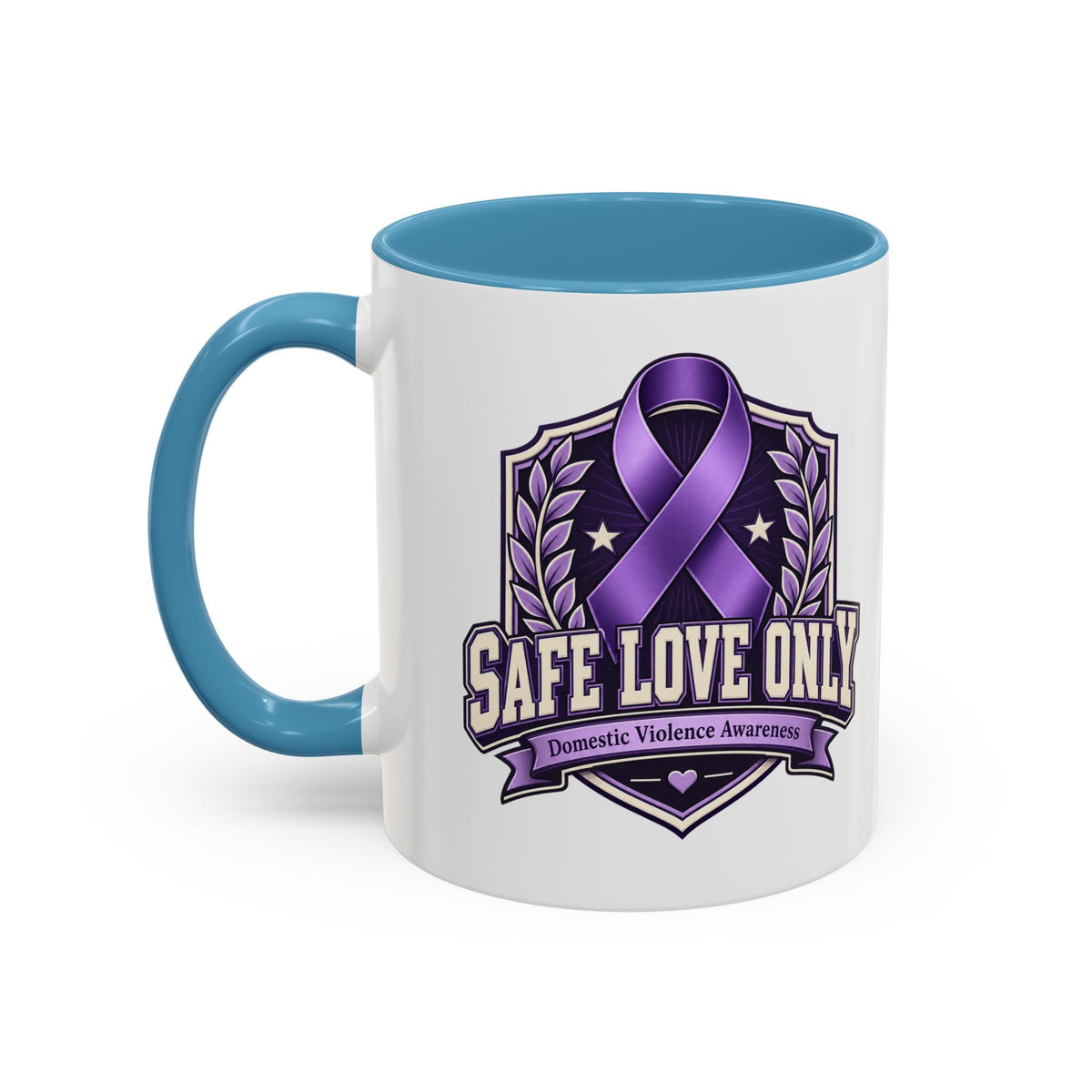 Coffee Mug — "Safe Love Only" Domestic Violence Awareness (Purple Ribbon)