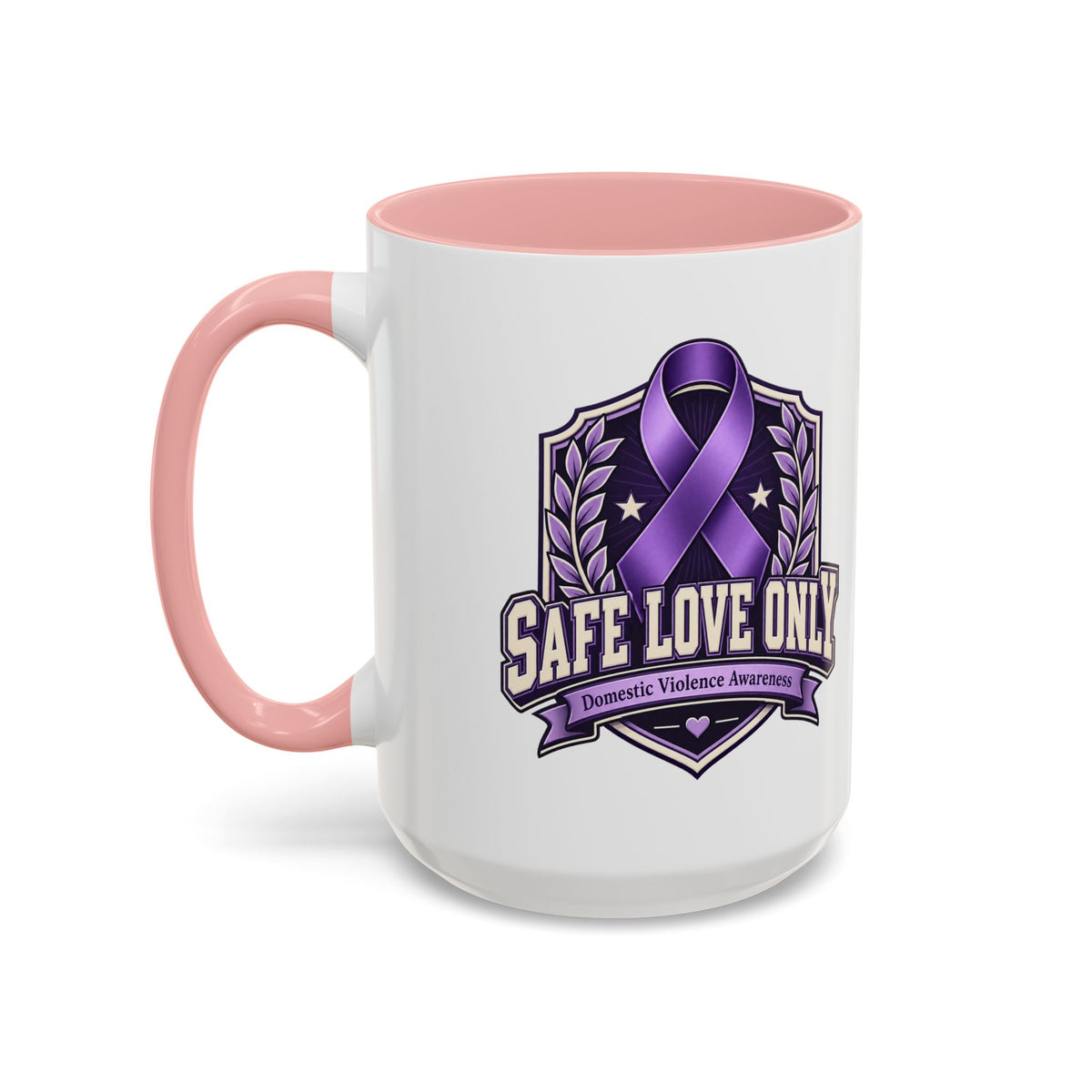 Coffee Mug — "Safe Love Only" Domestic Violence Awareness (Purple Ribbon)