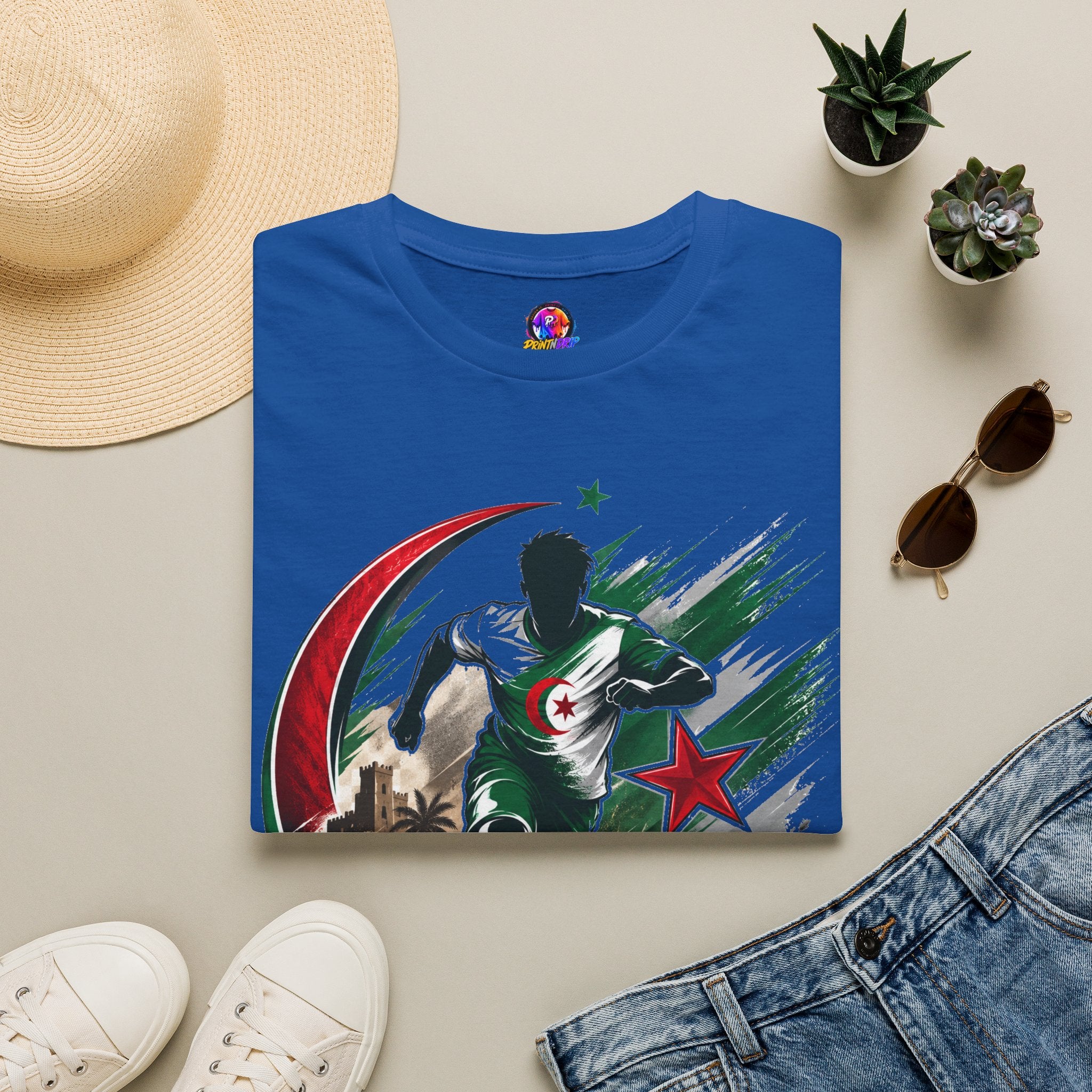 Algeria Football Fan Tee — "Green Desert Fire" Soccer Shirt