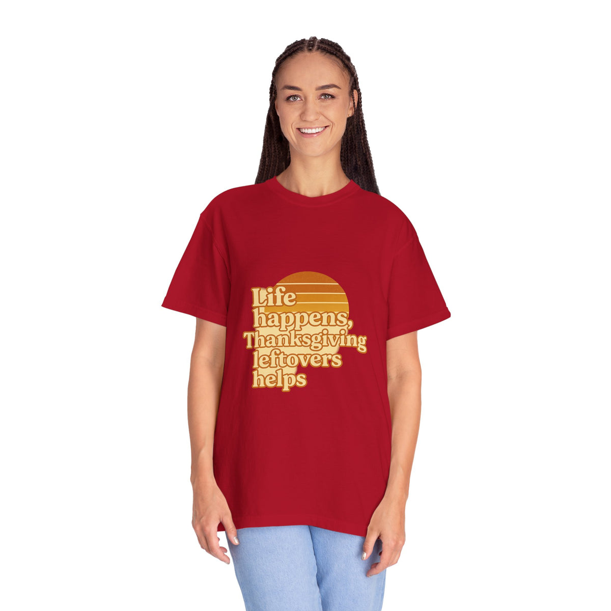 Thanksgiving Leftovers T-Shirt — “Life Happens, Thanksgiving Leftovers Helps” Retro Tee - Trending Now - October 2026