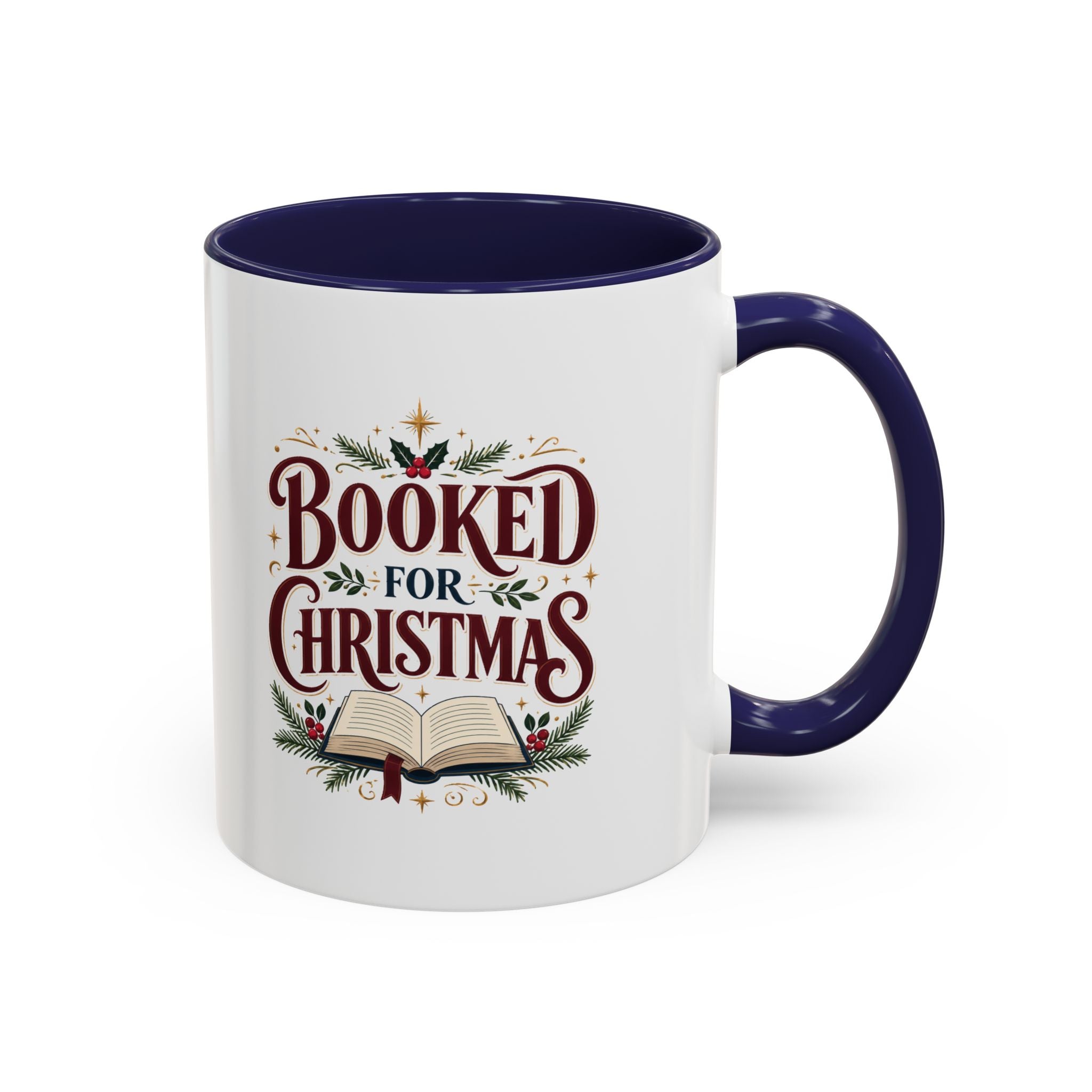 Christmas Booked for Christmas Coffee Mug — Holiday Book Lover Accent Mug
