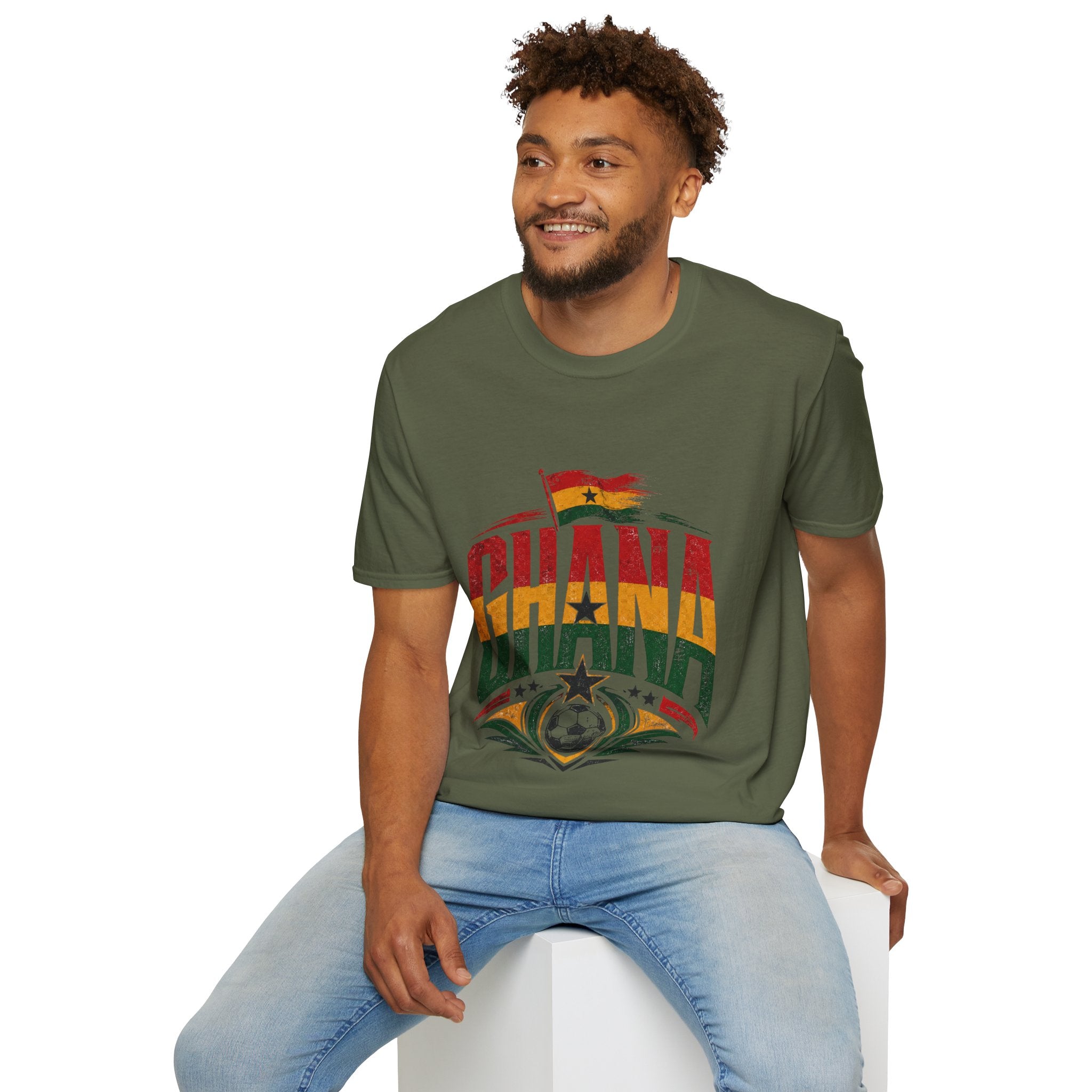 Ghana Flag Soccer T-Shirt — Retro Ghana Pride Football Tee