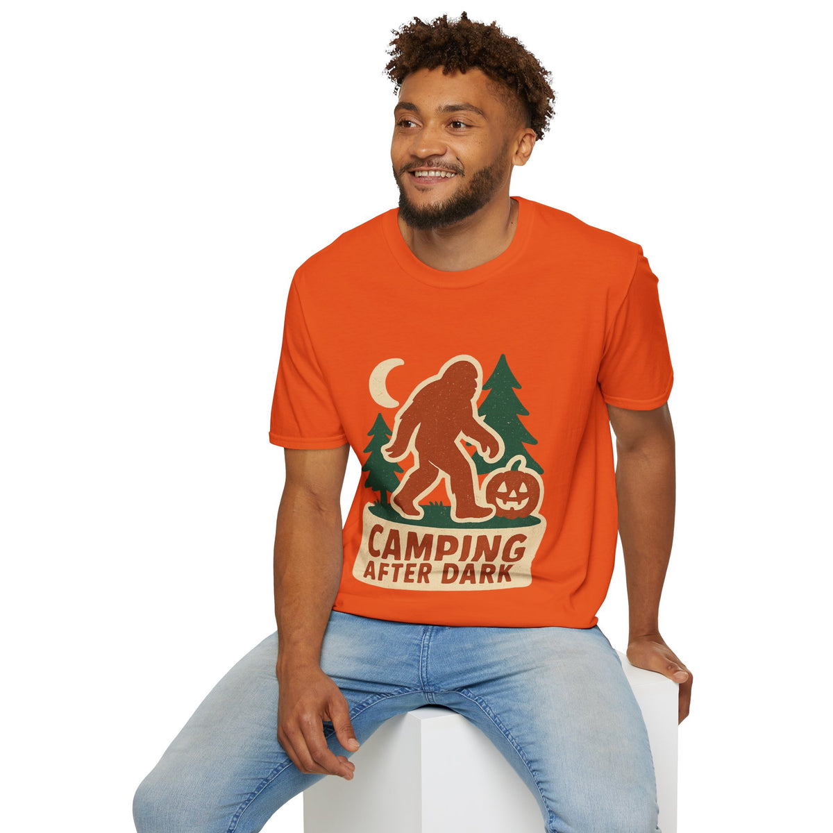 Camping After Dark T‑Shirt — Retro Bigfoot Camp Graphic Tee - Trending Now - August 2026