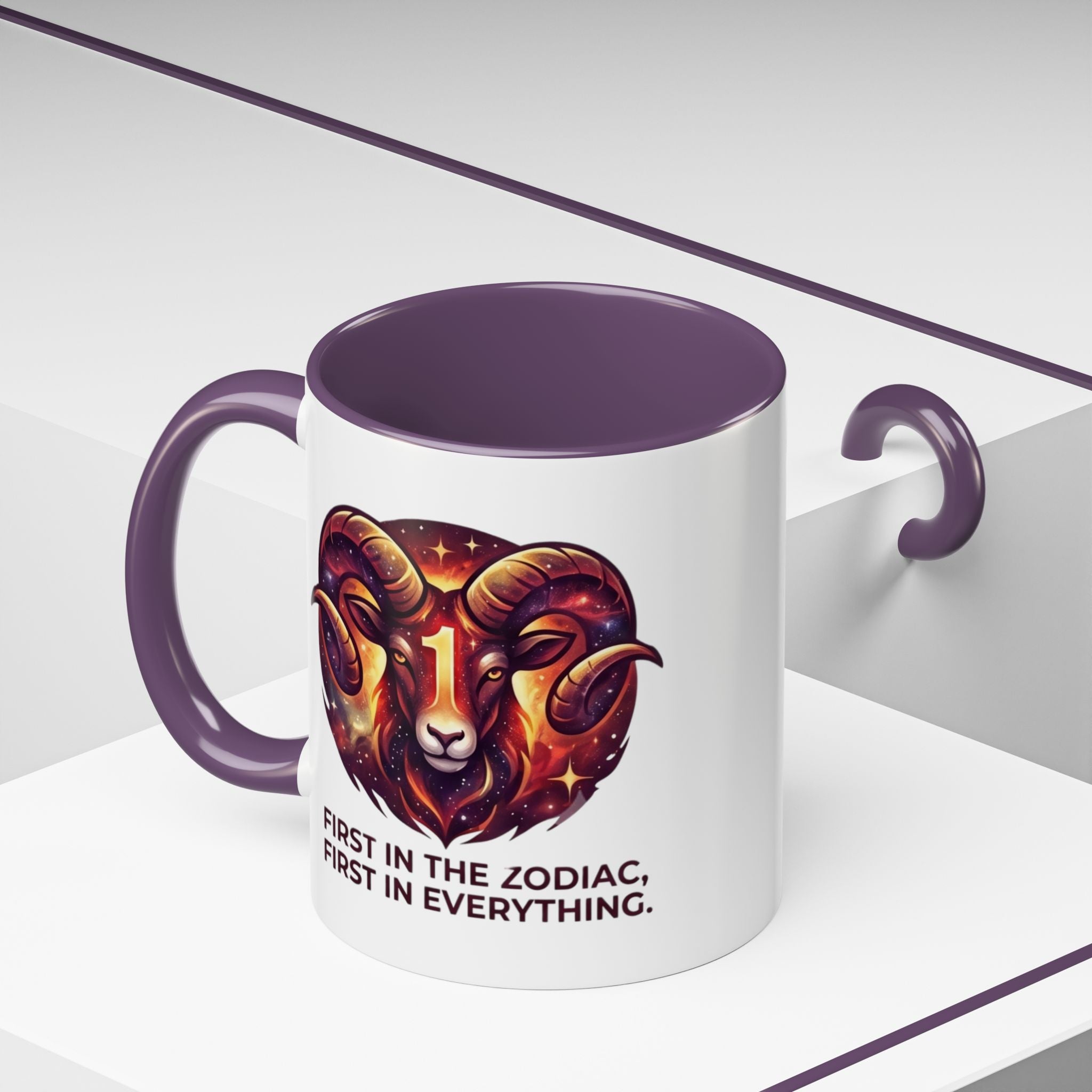 Aries Zodiac Coffee Mug — "First in the Zodiac, First in Everything" Accent Mug