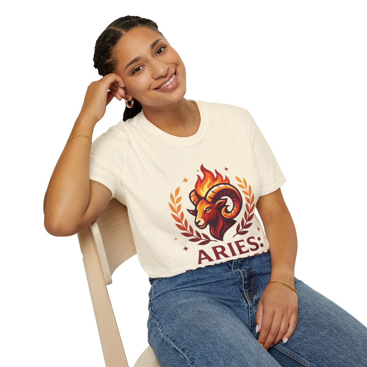 Aries Zodiac T-Shirt — "Born to Lead Not to Follow" Ram Graphic
