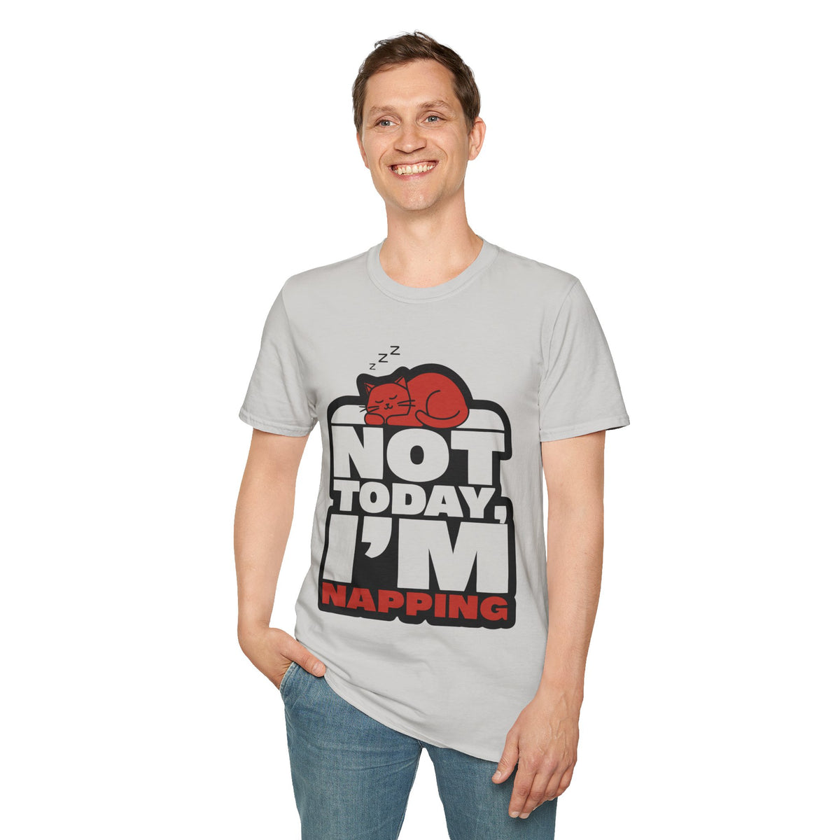 Not Today I'm Napping Orange Cat Tee - Funny Lazy Kitten Bubble Graphic T-Shirt - Trending Now - September 2026