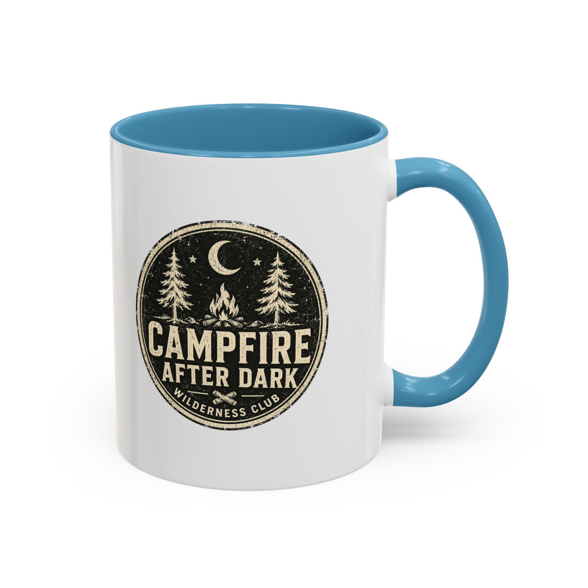 Milo Bailey Dog Dad Mom Campfire After Dark Accent Coffee Mug — Rustic Camping Coffee Cup