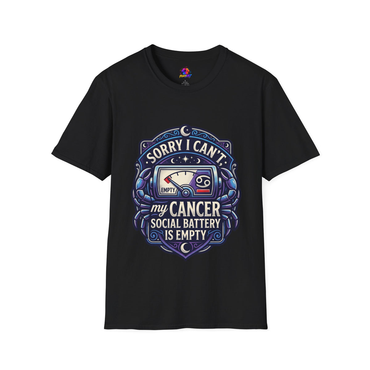 Cancer Support T-Shirt — "Sorry I Can't, My Cancer Social Battery Is Empty"
