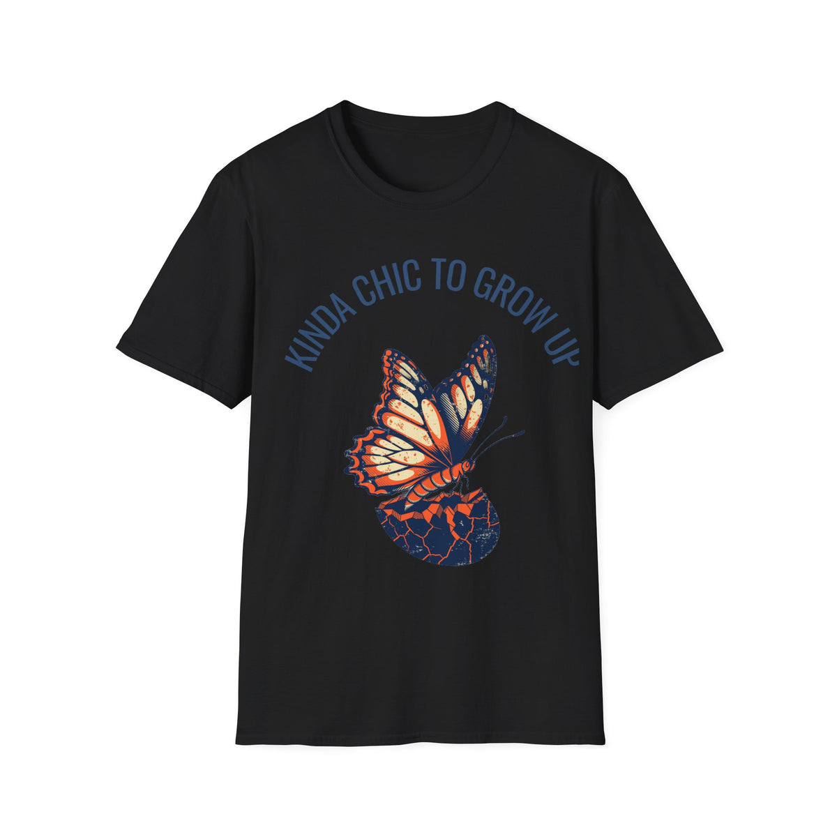 "Kinda Chic To Grow Up" Monarch Butterfly Graphic Tee - Aesthetic Inspirational White T-Shirt - Trending Now - September 2026