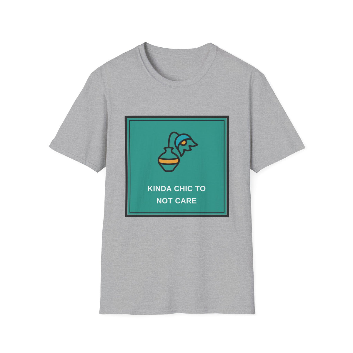 Graphic Tee — "Kinda Chic To Not Care" Minimalist Vase Design - Trending Now - August 2026