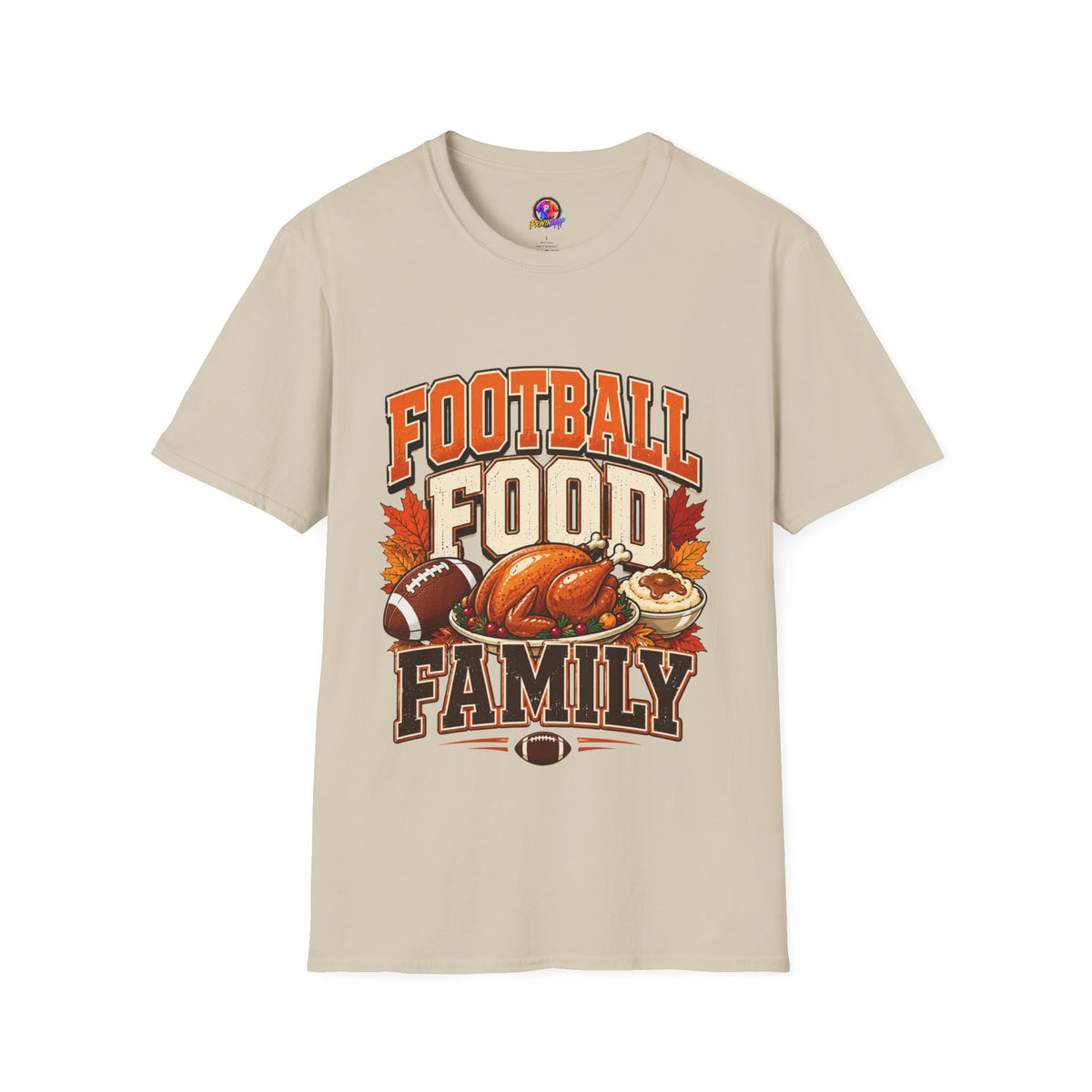 Thanksgiving T-Shirt Football Food Family T-Shirt — Thanksgiving Tailgate Tee for Fans