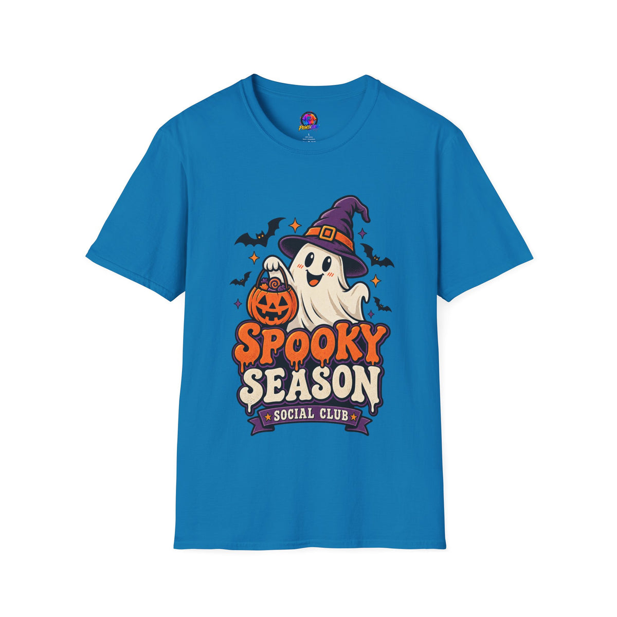 Spooky Season T-Shirt — Cute Ghost Halloween Tee ("Spooky Season Social Club")